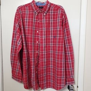 Mens Chaps XL red plaid button down